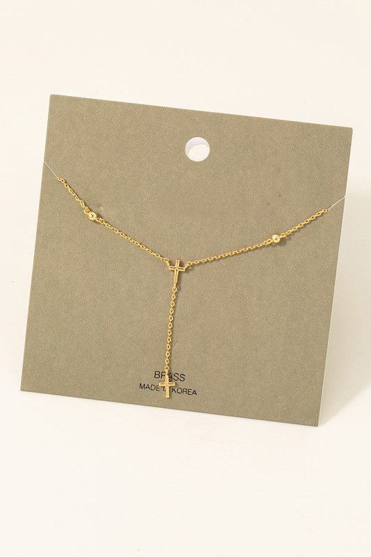 Cross Charms Y Necklace