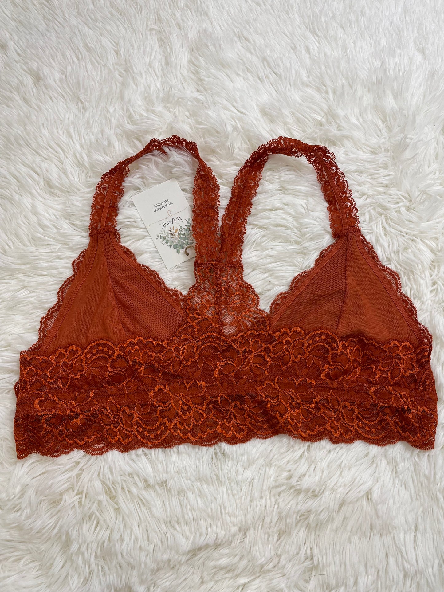 Burnt Orange Racerback Bralette Plus