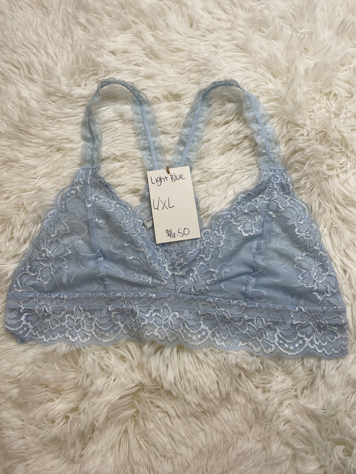 Light Blue Racerback Bralette Plus